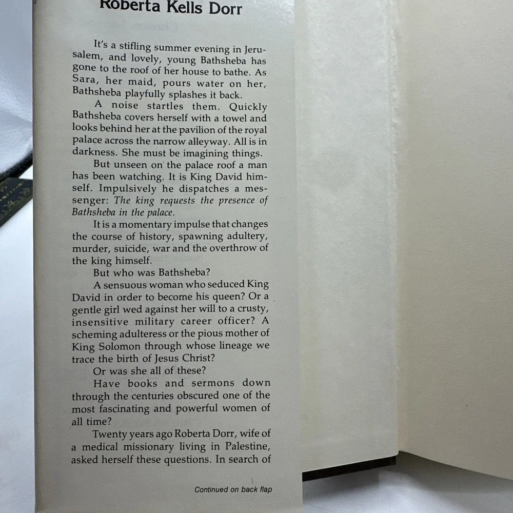 Bathsheba: The Love Story That Changed History by Roberta Kells Dorr. HC/DJ 1980